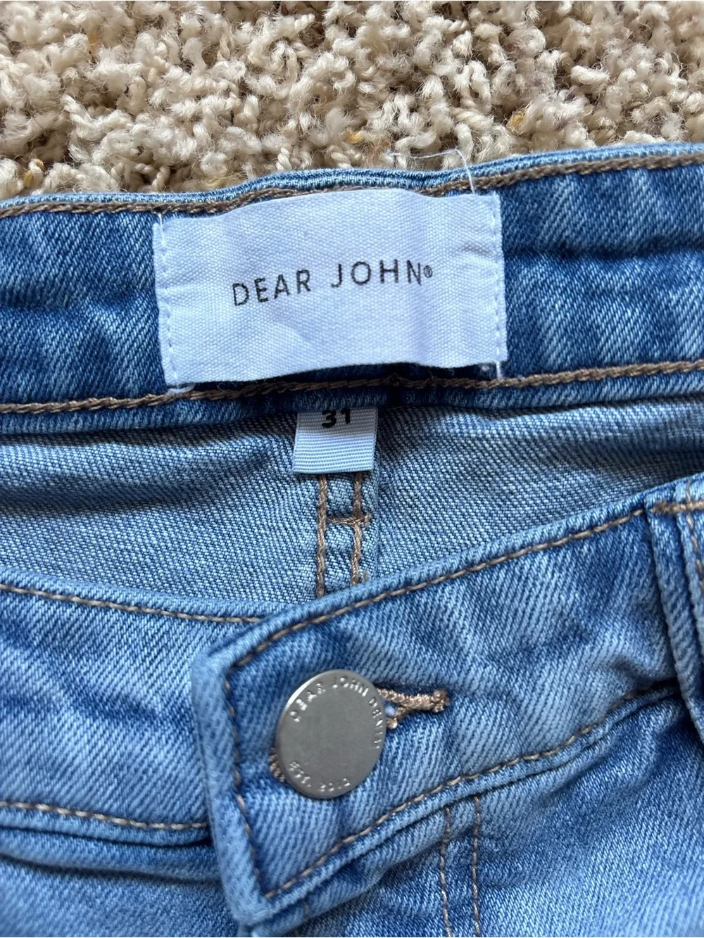 Dear John Jeans Frankie Super High Rise Straight Sz 27 Tide Pool